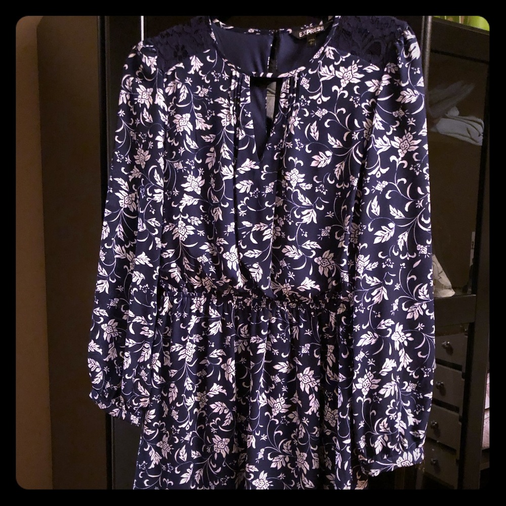 Navy and white dress